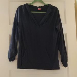 Puma 3/4 Sleeve Pullover V Neck Top Hoodie Sz XL